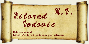 Milorad Vodović vizit kartica